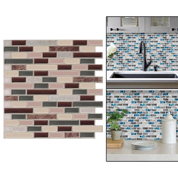Pelar y 3D mármol autoadhesivo para salpicaduras 12 "x 12" impermeable a prueba de aceite para cocina, , encimera, ej estilo 3 perfecl Azulejos para salpicaduras