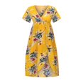 thumbnail image 6 of Deals of the Day,Bidobibo Womens Summer Plus Size Maxi Dresses Casual Loose Boho Floral Print High Low Split Dresses V-Neck Short Sleeve High Waist Flowy Beach Dress Travel Sundress, 6 of 9