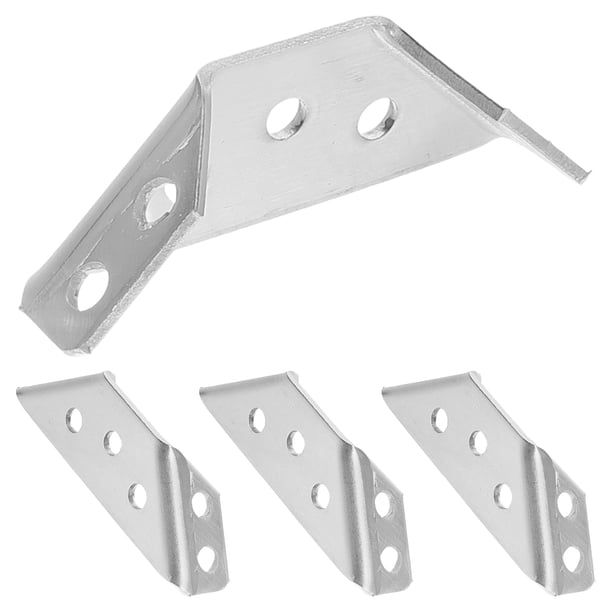 4 soportes universales para estantes de esquina de muebles de acero inoxidable, estabilizadores triangulares de madera para muebles