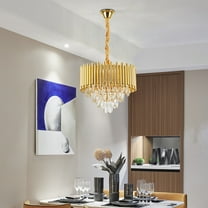 Modern Crystal Gold Ceiling Light Chandelier LED Pendant Lamp Fixture Decoration for Living Room, Bedroom