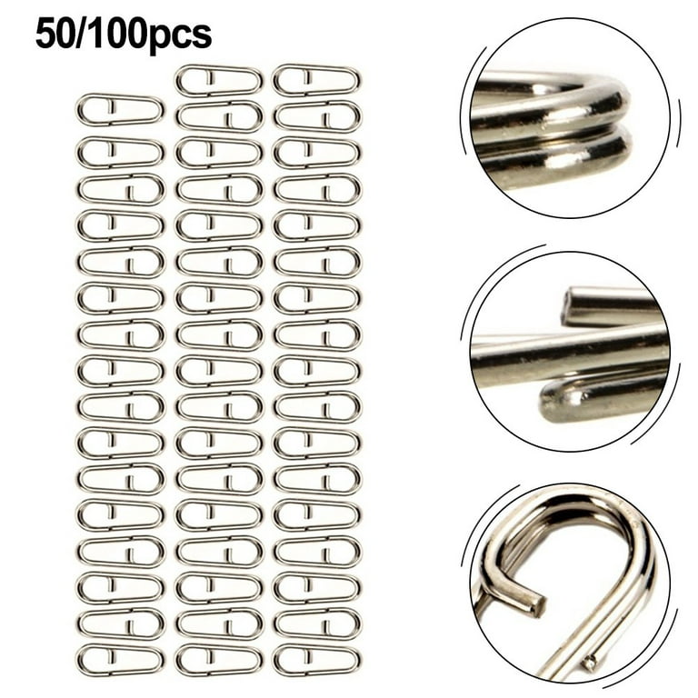 Mosiee 50/100Pc Split Rings Fishing Snap Fishing Lure Connector