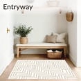 thumbnail image 3 of ODIKA 8'x10' Machine Washable Non-Slip Area Rug, Nordic Maze Scandinavian Minimalist Zen Peaceful High Traffic Rug with Pad, White, 661244, 3 of 8