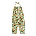 thumbnail image 2 of Herrnalise Toddler Baby Girls Jumpsuit Sleeveless Halter Dinosuar Floral Romper One Piece Overalls Harem Pants Summer Outfits Pockets 1-5 Years, 2 of 9