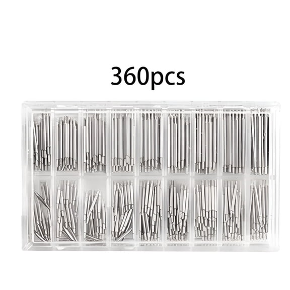 FACEGA 360Pcs Durable Stainless Steel Watch Band Link Pins with Double Flange for Metal Straps in 18 Sizes