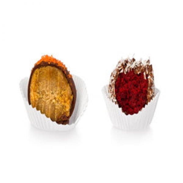 12 Pumpkin Spice And Red Velvet Rolled In Coconut Truffles by