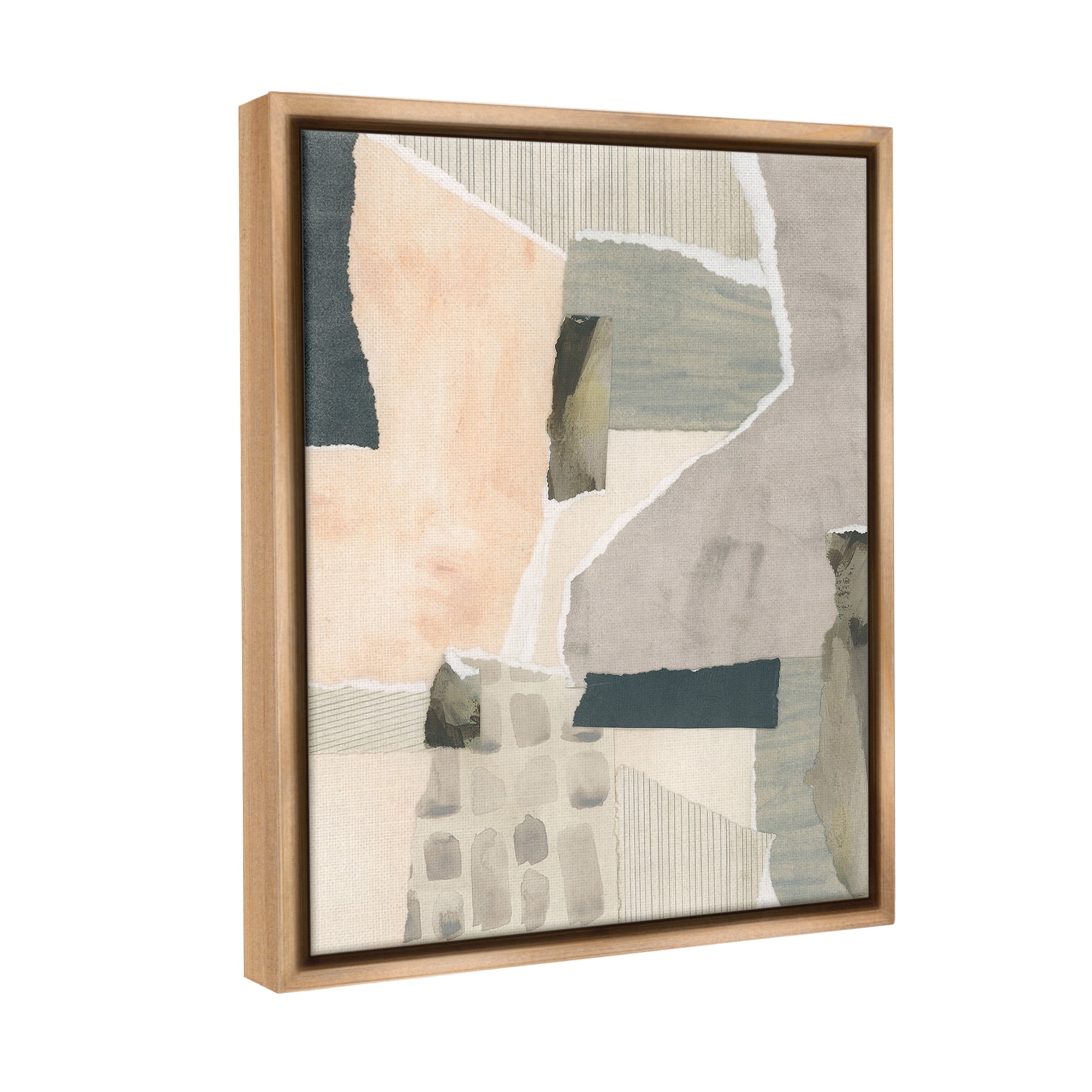 Stupell Industries Neutral Patterns Abstract Abstract Painting Brown Floater Framed Canvas Art Print Wall Art, 25 x 31