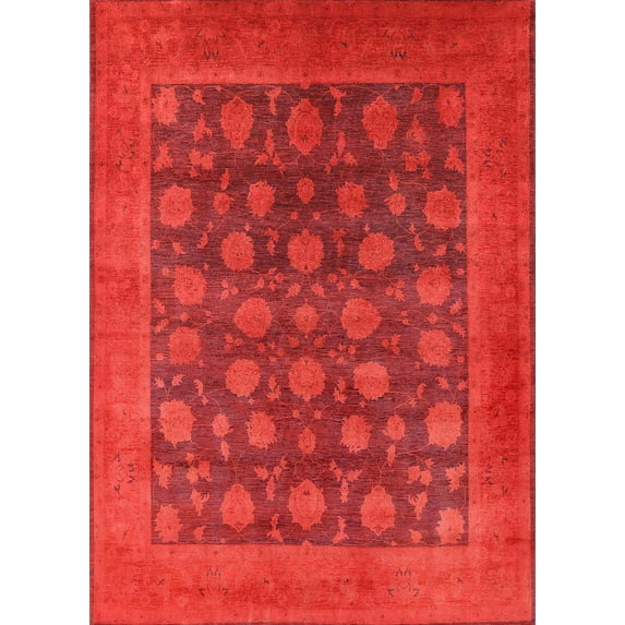 Ahgly Company Machine Washable Indoor Rectangle Industrial Modern Ferrari Red Area Rugs, 2' x 5'