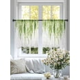 thumbnail image 4 of Green Sheer Curtains 45 Inch Length 2 Panels Set, Summer Botanical Leaves Watercolor Voile Window Treatment Rod Pocket Small Kitchen Curtains Drapes for Bedroom 52"x45"x2, 4 of 7