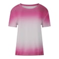thumbnail image 4 of SMihono Hauts pour Femmes Été Décontracté Mode Féminine Impression Col Rond T-shirt Manches Courtes Ample Pull Blouse T-shirt Oversize pour Femmes 2023, 4 of 5