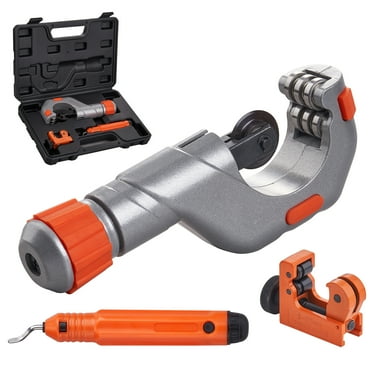 KFFKFF 3PCS Tubing Cutter Set, 3/16"-2" O.D. Copper Pipe Cutter, 1/8"-7/8" O.D. Mini Tube Cutter and Deburring Tool, Heavy Duty Pipe Cutter Set