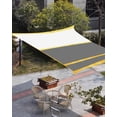 thumbnail image 3 of Sun Shade Sail 8'x10' Grey Rectangle Sun Shade Sails Canopy Waterproof Luxury Golden Stripes Lines Outdoor Sunshades Sand UV Block Cover Shades Cloth for Patio Backyard Garden Deck Porch Lawn, 3 of 9
