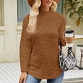 thumbnail image 2 of Bowake Chandails à Col Roulé pour Femmes, Manches Longues, Tricot Torsadé, Pull Décontracté, Vêtements d'Automne, 2 of 3