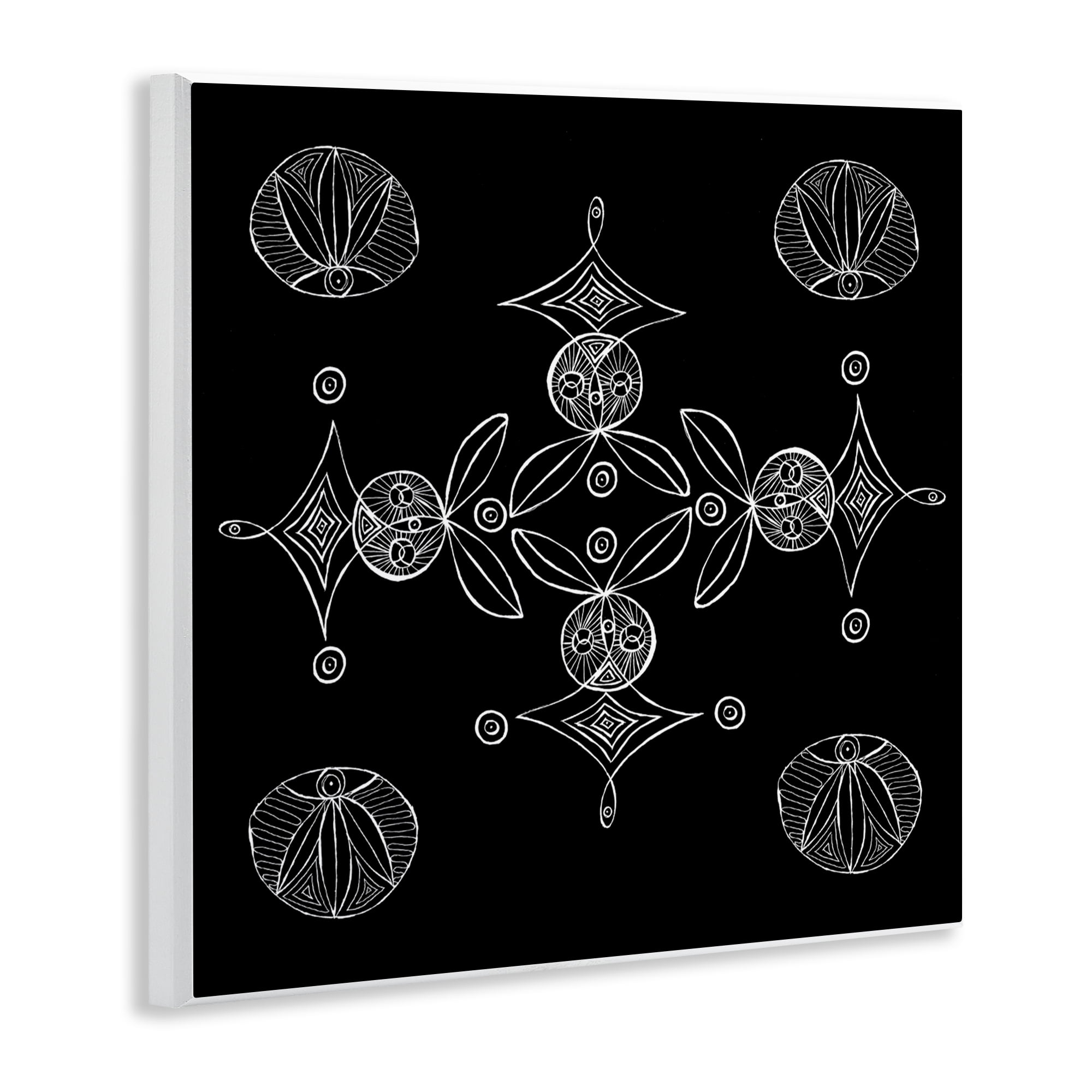 Stupell Industries Simple Monochrome Fractals Wall Plaque Art, design by El Perkin