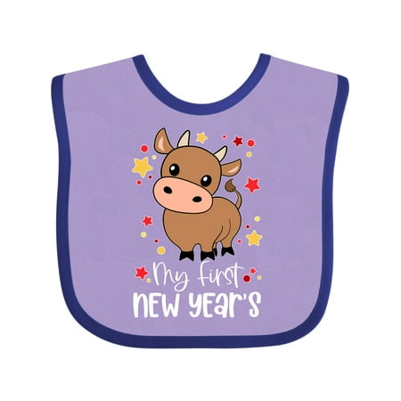 

Inktastic My 1st New Years Cute Ox Gift Baby Boy or Baby Girl Bib