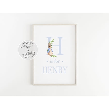 Peter Rabbit Baby Name Wall Art Print With Beatrix Potter Baby Decor