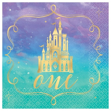Disney Princess 'Once Upon a Time' 1st Birthday Small Napkins (Best Time For 1st Birthday Party)