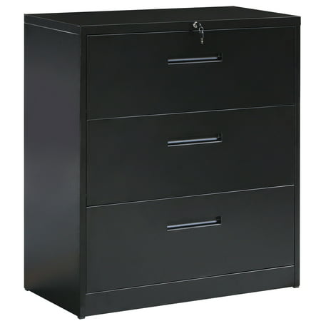 Locking Lateral File Cabinet Heavy Duty 3 Drawer Metal Lateral