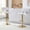 White + Gold, variant on Bar Stools Set of 2, PU Leather Adjustable Swivel Barstools, Adjustable Height Bar Chairs with Chrome Base & Footrest for Kitchen Island, Pub, Bar - Black