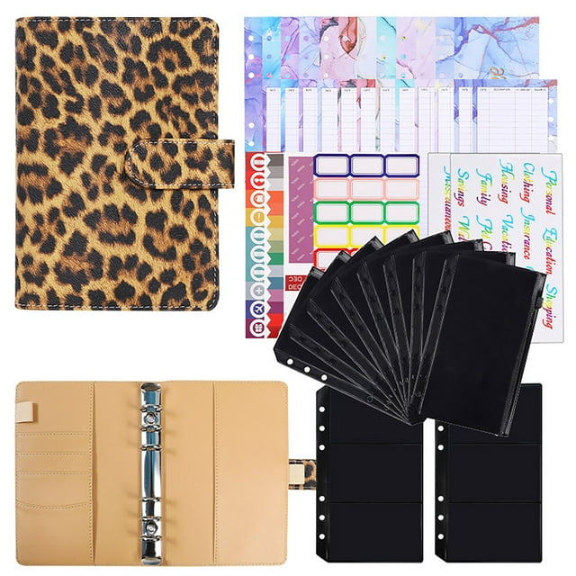Creative Leopard Pattern Hand Ledger - A6, Bookkeeping Binder, 6 - Hole, Cash Budget Notebook
