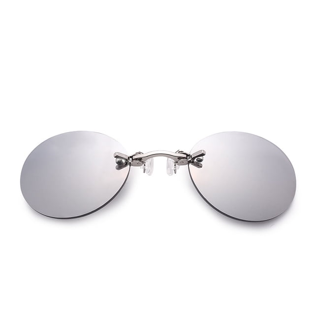 Gafas De Sol Sin Montura Gafas De Conductor Clip En La Nariz Lente Gafas Redondas Gafas Sin Marco De Moda Methold VI008945-02