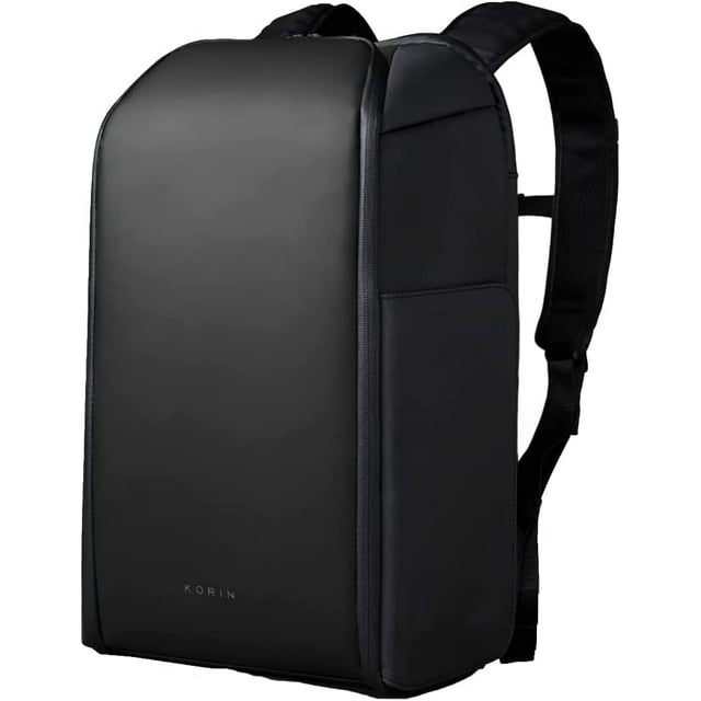KORIN Design FlipPack Laptop Backpack With An Innovative Mag-System Anti-theft Collapsable Structure INGENIUS STORAGE Hidden TSA Lock Stretching rebound wire lock (Black)