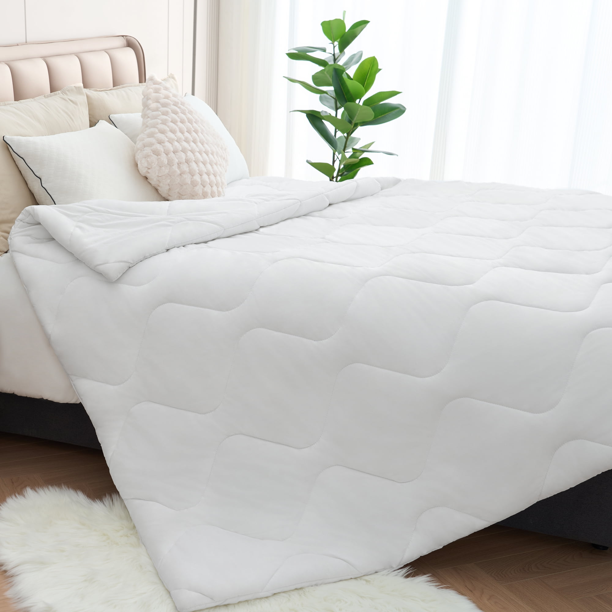 MARNUR All-Season Comforter Duvet Insert, Breathable Cooling Quilted Down Alternative, Fluffy Soft Luxury Hotel Style, Machine Washable, Full Size 82"x86"