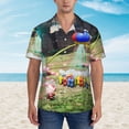 thumbnail image 2 of Lsque Pikmin Pattern Hawaiian Shirt for Men Unisex Summer Beach Casual Short Sleeve Cotton Linen Button Down Shirts-Small, 2 of 6
