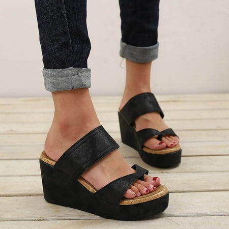 

KKCXFJX slippers for women Fashion Women Sandals Wear Lazy Summer People Thick-Soled Casual Slippers Shoes Slippers
