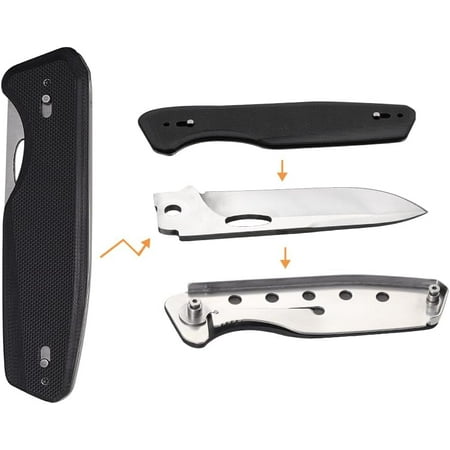 S502U Upgraded Phantasy Folding Pocket Knife G10 handle Survival Gear Pocket Tool EDC Knife Replaceable Knife Blade with Pocket Clip for Camping Hiking