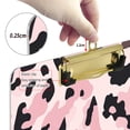 thumbnail image 4 of 12.5x9 Inch Acrylic Clipboard with Metal Clip – Single-Sided Print & Retractable Hook，Pink and Red Leopard Print, 4 of 8