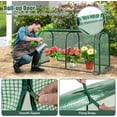 thumbnail image 4 of PetFurnishn Portable Mini Greenhouse, 47" x 22" x 24" Green House w/ Roll-up Zipper Door, Metal Frame, Waterproof Sun-Protective PE Cover, Small Greenhouses for Raised Garden Bed, Outdoor (Green), 4 of 9