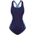 thumbnail image 1 of Gibobby Trajes de baño mujer una pieza Traje de baño deportivo para mujer Traje de baño deportivo Empalme Traje de baño Triángulo Hueco Sexy Vientre Adel(Azul,G), 1 of 5
