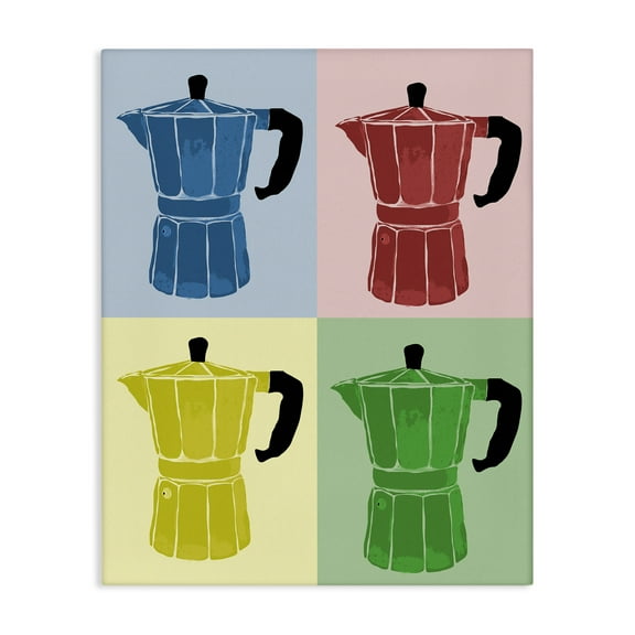Stupell Industries Coffee Espresso Pop Style Food & Beverage Painting Wrapped Canvas Art Print Wall Art, 16 x 20