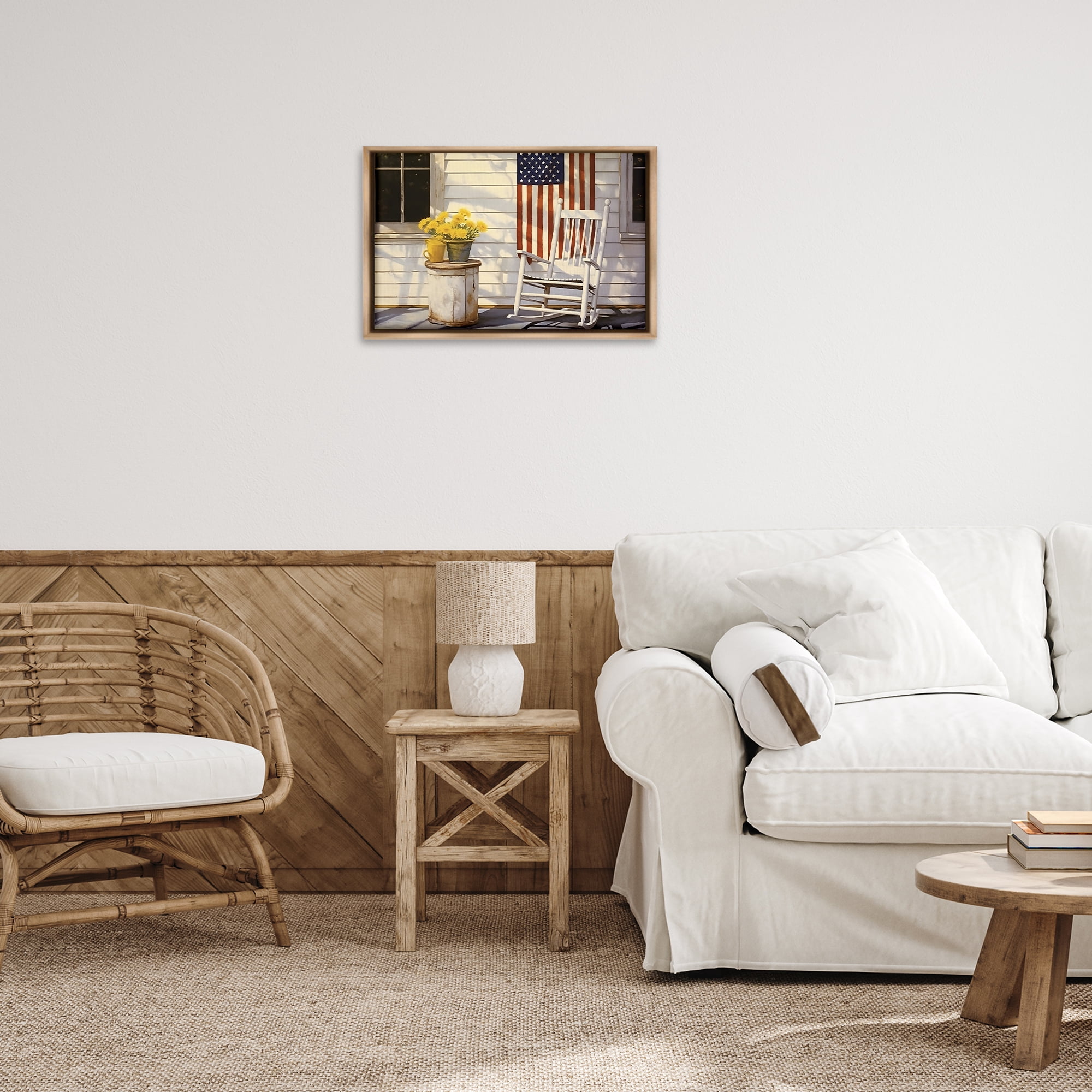 Stupell Industries Americana Deco Scene Travel & Places Painting Brown Floater Framed Canvas Art Print Wall Art, 25 x 17