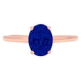 thumbnail image 7 of Solitaire Engagement Ring for Women - 1ct Simulated Blue Sapphire in 14K Rose Gold Promise Ring, 7 of 7