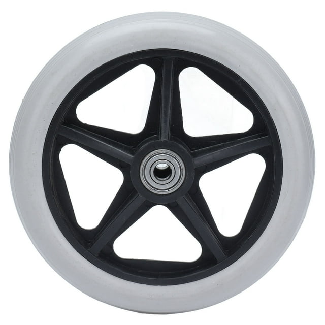 Herwey Roue Solide 6 Po 5 Trous Roue en PU Rouleau de Fauteuil Roulant Remplacement Roulement en Métal 608ZZ, Roue Roulante, Moyeu de Roue 5 Trous