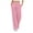 Pink, variant on Women's Casual Solid Color Lace Up Straight Leg Sports Slacks - Korean Silk - Size S/M/L/XL/XXL/XXXL