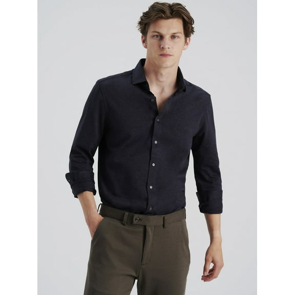 Nice Stuff Men’s Slim Fit Stretch Button-Down Shirt Long Sleeve