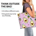 thumbnail image 3 of Bingfone Canvas Tote Bag for Women with Inner Pocket Aesthetic Cute Shopping Tote Bags Reusable Grocery Bags-Different Avocados, 3 of 9