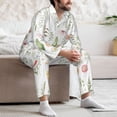 thumbnail image 6 of KLL Wildflower Watercolor 2 Sleepwear Mens Flannel Pajamas,Long Cotton Pj Set, 6 of 7