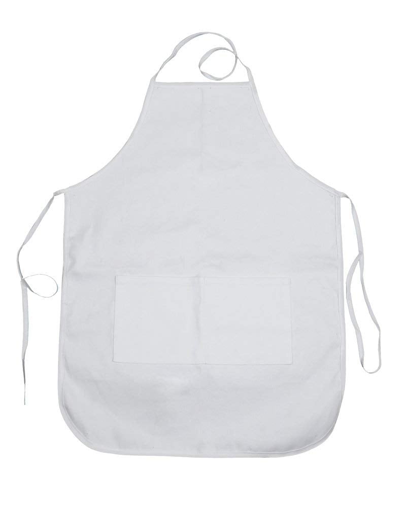 Adult White Apron with Pocket 20"x28" Pack of 12