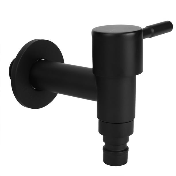 Grifo para lavadora, grifo negro de acero inoxidable para el hogar, grifo de agua fría simple, ultra sensible