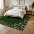 thumbnail image 2 of ODIKA 6'x9' Washable Area Rug Non-Slip, Easy Care, Round Rings Leaves Festive Botanical Vine Border Circle Classroom for Family Room, Living Mater Bedroom, 2 of 2