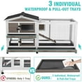 thumbnail image 3 of Aivituvin 62" Rabbit Hutch with Chew-Proof Ramp & Waterproof Roof - Indoor/Outdoor Bunny Cage, 2-Story Design, 6 Lockable Caster Wheels & Dual Pull-Out Trays (Brown), 3 of 10
