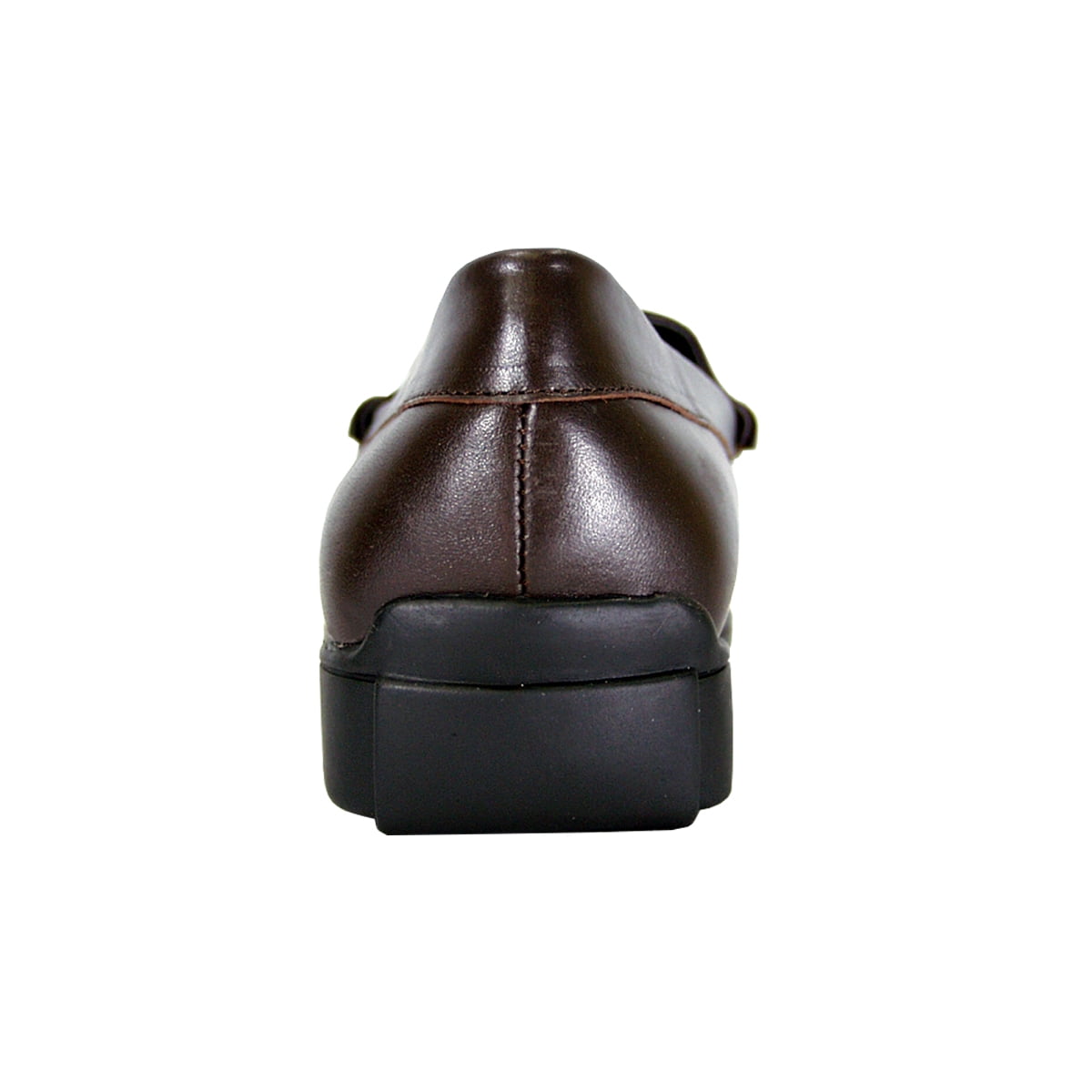 PEERAGE Sonya Wide Width Moccasin Design Comfort Leather Loafers BROWN 7