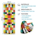 thumbnail image 2 of Rainbow Checkered Pattern Hot Yoga Mat Towel Non Slip for Hot Yoga - Quick-Drying Yoga Mat Cover with 4 Corner Pockets with Travel Bag - Hot Yoga Towel Non Slip Grip Moisture Wicking Sweat 70"x26", 2 of 6