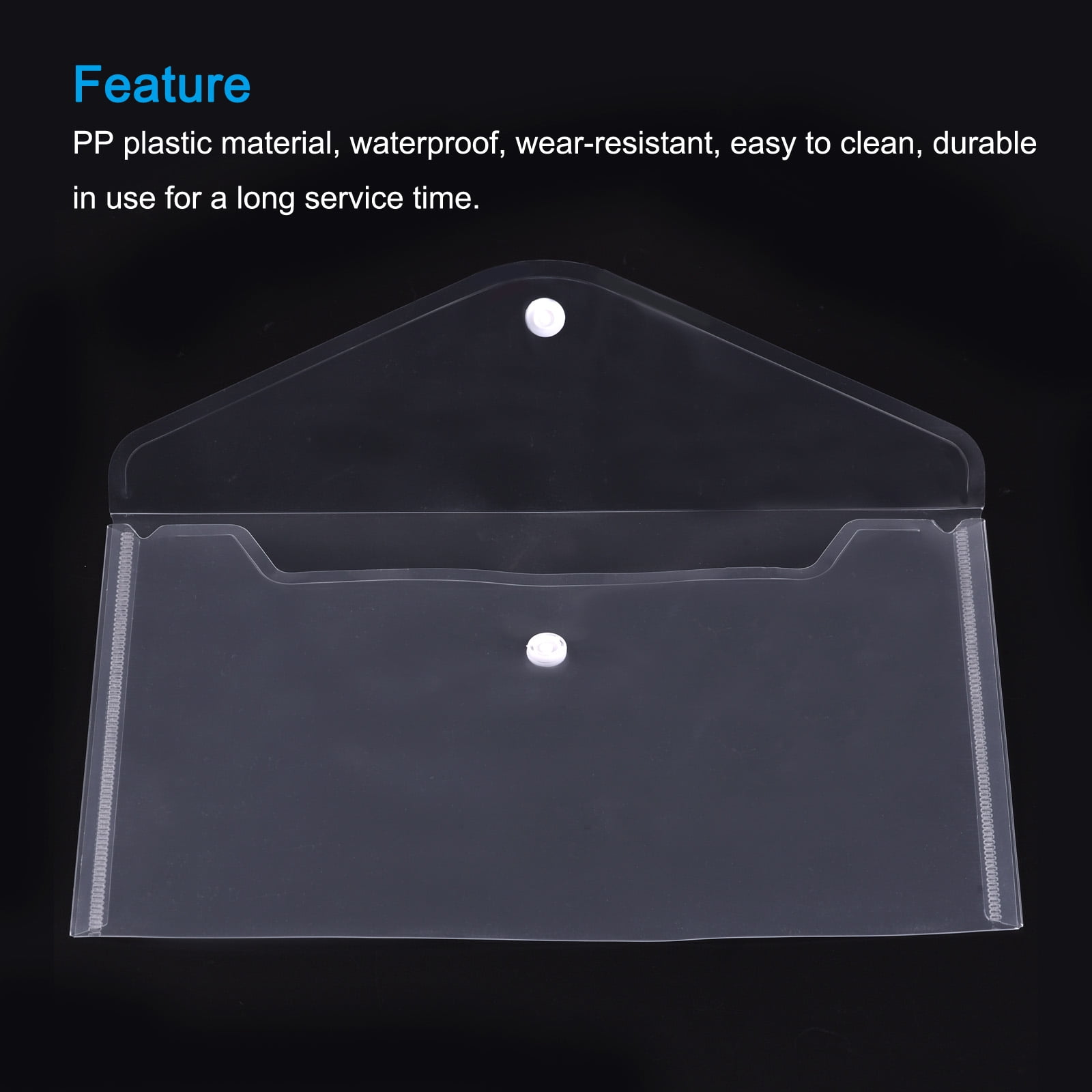 Unique Bargains File Folder Plastic Envelopes Document Organizer Clear