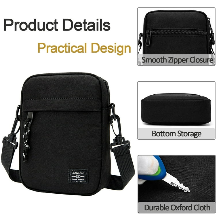 Small Crossbody Bag for Men, Mini Messenger Bag Shoulder Bag for Phone  Passport