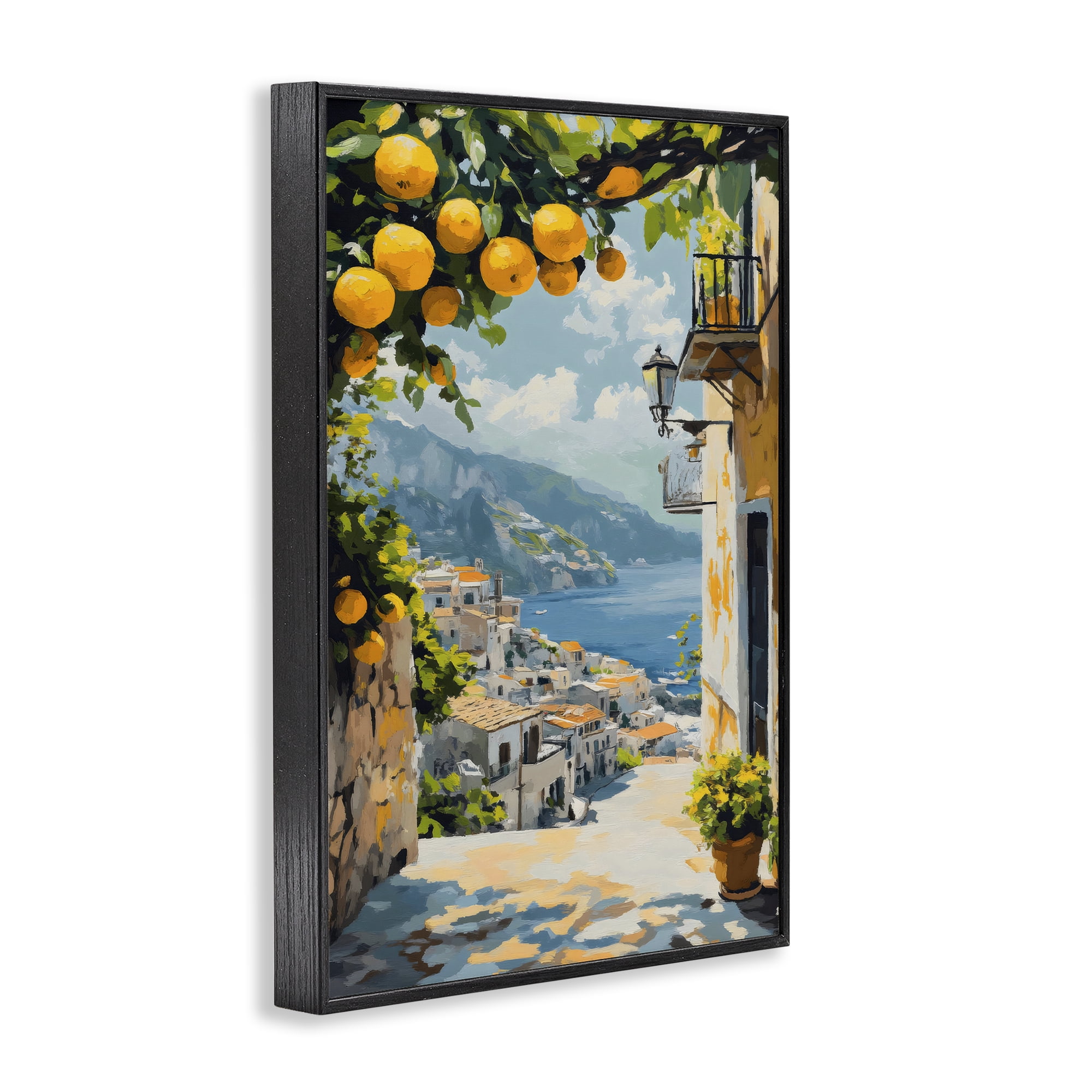 Stupell Industries Lemon Tree Overlooking Coast Black Framed Giclee Art, design by Creative Studio