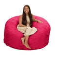 thumbnail image 1 of Ultimate Sack 5000 5-Foot Bean Bag Chair Oversized Foam Lounger, Pink Fur Cover, 1 of 8